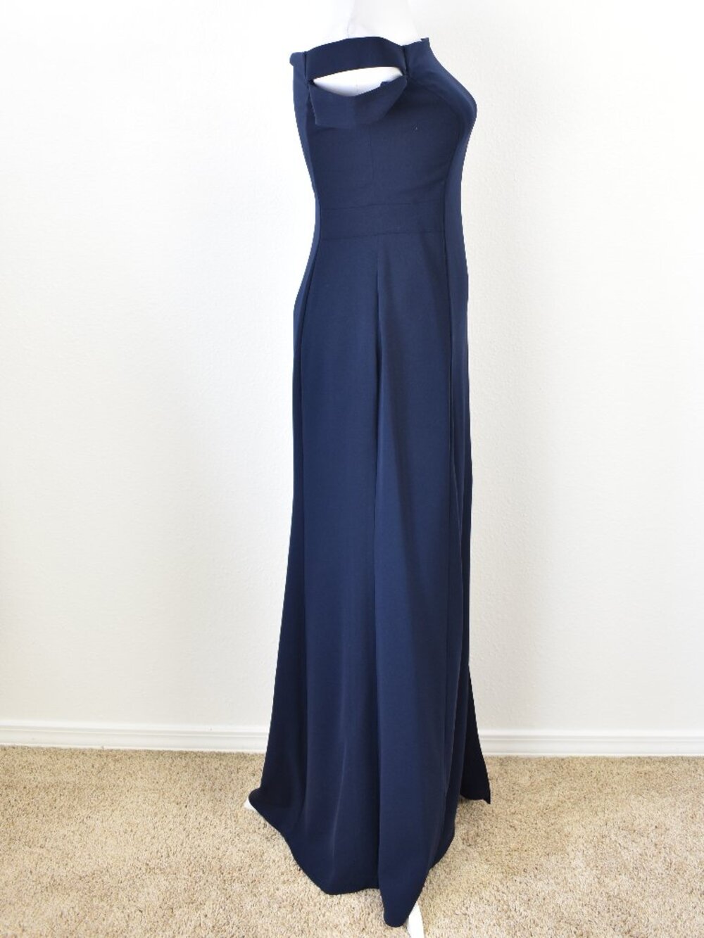 Lauren Ralph Lauren Formal Off Shoulder Dress Navy - 4 - Picture 9 of 10
